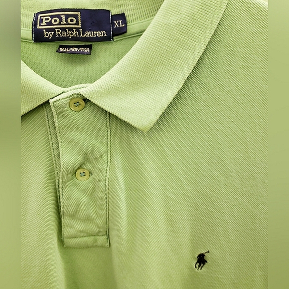 Polo by Ralph Lauren Vintage 2-button Lime green polo shirt - Picture 3 of 5